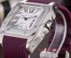 Replica Cartier Santos 100 Rubber Strap Watch - White Roman Markers (2)_th.jpg